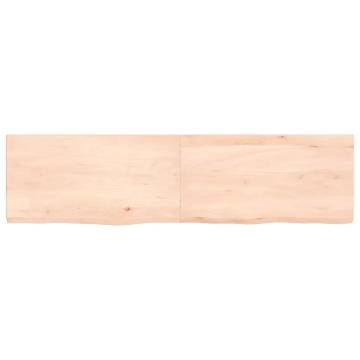 Untreated Solid Wood Bathroom Countertop | 120x30 cm