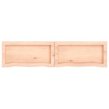 Untreated Solid Wood Bathroom Countertop | 120x30 cm