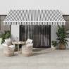 Manual Retractable Awning with LED Anthracite&White 400x350 cm Colour anthracite and black Size 350 x 250 cm Quantity in Package 1 