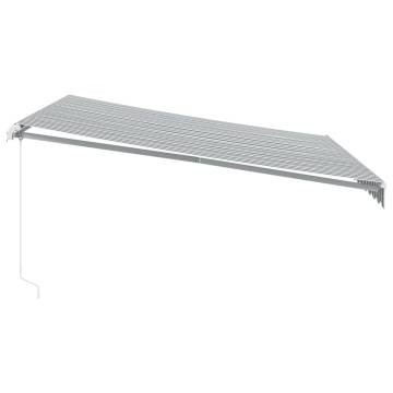 Manual Retractable Awning with LED - 400x350 cm Anthracite & White