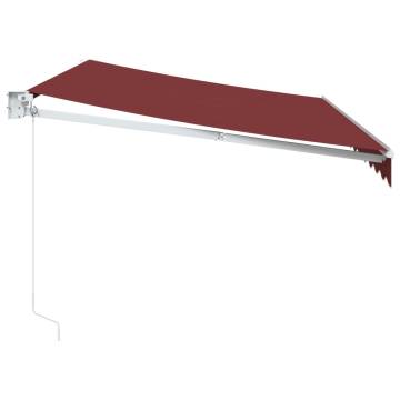 Manual Retractable Awning Burgundy 350x250 cm | Hipo Market