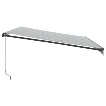 Manual Retractable Awning with LEDs - Anthracite & White 500x350 cm