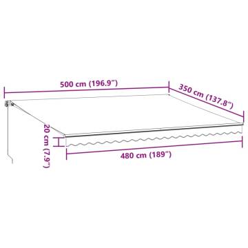 Manual Retractable Awning with LEDs - Anthracite & White 500x350 cm