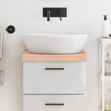 Solid Oak Bathroom Countertop 40x40 cm | Untreated Wood