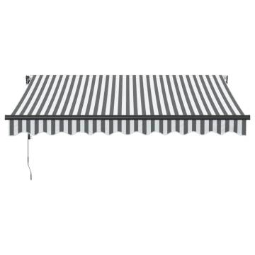 Automatic Retractable Awning with LEDs - Anthracite & White