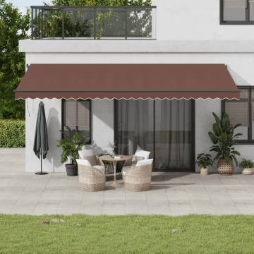 Automatic Retractable Awning with LEDs - Brown 600x300 cm