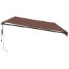 Automatic Retractable Awning with LEDs - Brown 600x300 cm