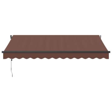 Automatic Retractable Awning with LEDs - Brown 350x250 cm