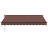 Automatic Retractable Awning with LEDs - Brown 350x250 cm