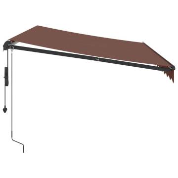 Automatic Retractable Awning with LEDs - Brown 350x250 cm