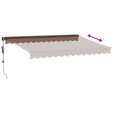 Automatic Retractable Awning with LEDs - Brown 350x250 cm