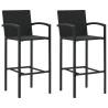 Bar Stools 2 pcs Black Poly Rattan Colour black Quantity in Package 2 