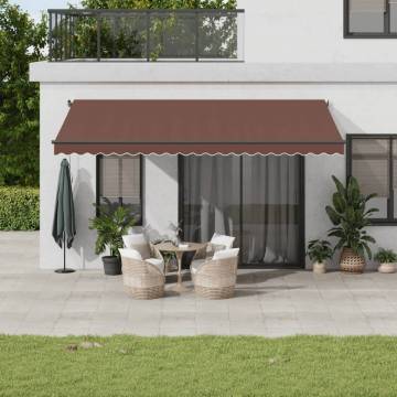 Automatic Retractable Awning Brown 500x300 cm - Hipomarket