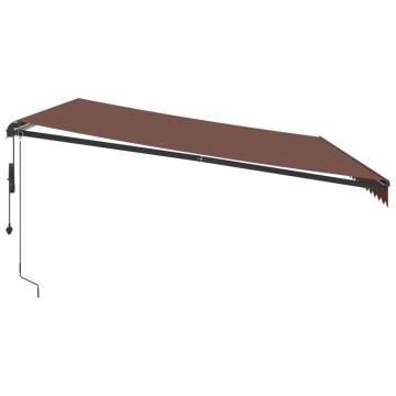 Automatic Retractable Awning Brown 500x300 cm - Hipomarket