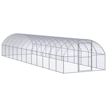 Outdoor Chicken Coop 3x12x2 m - Durable Steel Enclosure