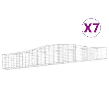 Arched Gabion Baskets - 7 pcs Galvanised Iron | Hipomarket