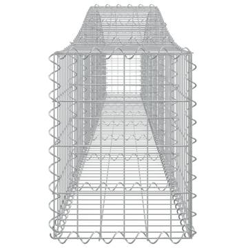 Arched Gabion Baskets - 7 pcs Galvanised Iron | Hipomarket