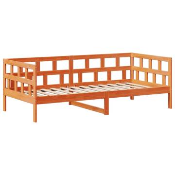 Day Bed with Roof - Wax Brown Solid Wood Pine 90x190 cm