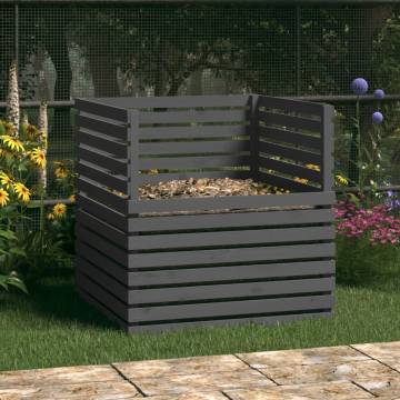 Composter Grey 100x100x102 cm - Solid Wood Pine