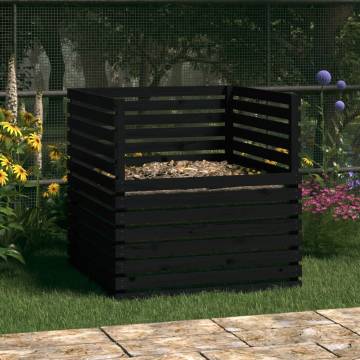 Composter Black 100x100x102 cm - Solid Pine Wood