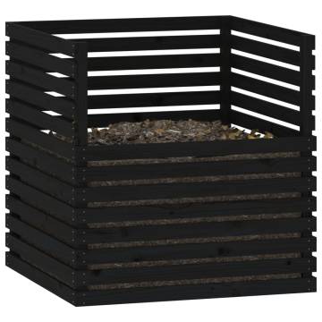 Composter Black 100x100x102 cm - Solid Pine Wood