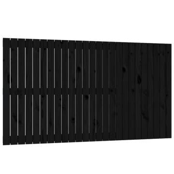 Elegant Black Wall Headboard - Solid Pine Wood 159.5x3x90 cm