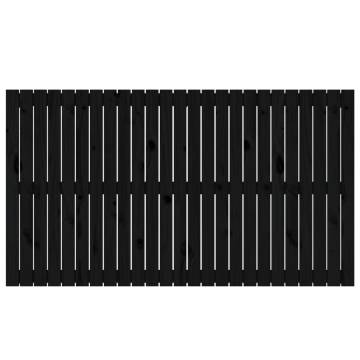 Elegant Black Wall Headboard - Solid Pine Wood 159.5x3x90 cm