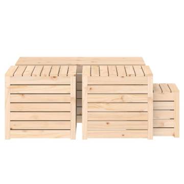 4 Piece Garden Box Set - Solid Pine for Storage & Seating