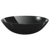 Stylish Black Tempered Glass Bathroom Sink with Tap & Drain