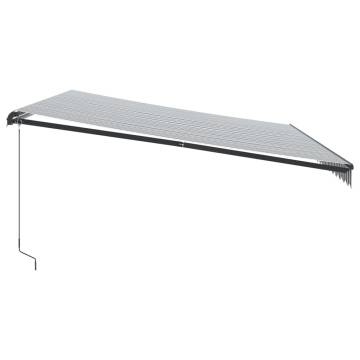 Manual Retractable Awning with LEDs - Anthracite & White 500x300 cm