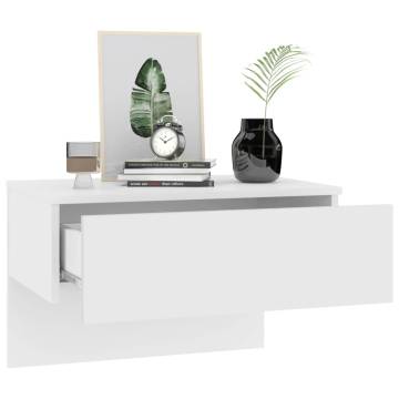 Wall-mounted Bedside Cabinet in White | Space Saving Design