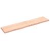 Untreated Solid Wood Oak Wall Shelf - 200x40x(2-6) cm