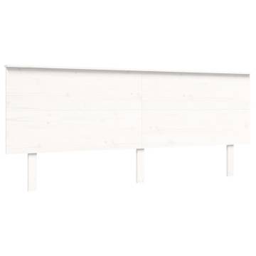 Stylish White Bed Frame 200x200 cm - Solid Pinewood