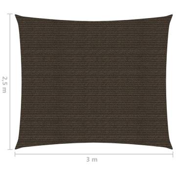 HDPE Sunshade Sail 2.5x3 m - Brown, UV & Mould Resistant