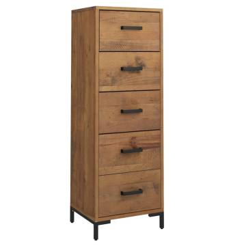 Chest of Drawers - Solid Pinewood Tallboy 42x35x110 cm