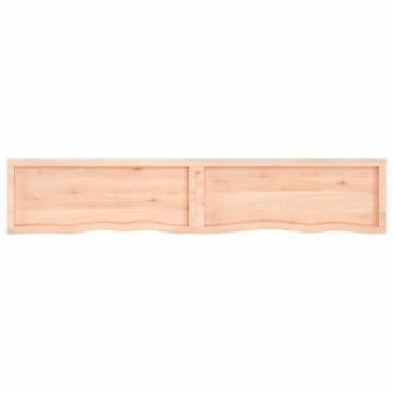 Untreated Solid Wood Oak Wall Shelf - 200x40x(2-6) cm