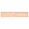 Untreated Solid Wood Oak Wall Shelf - 200x40x(2-6) cm