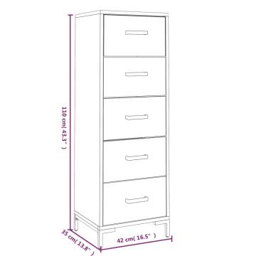 Chest of Drawers - Solid Pinewood Tallboy 42x35x110 cm