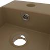 Modern Matt Cream Bathroom Sink with Overflow | Hipomarket