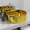 Elegant Gold Ceramic Wash Basin with Overflow - 46.5x15.5 cm