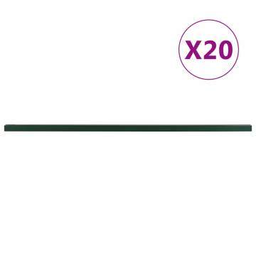 20 Green Steel Garden Fence Posts - 240 cm Durable