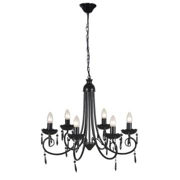 Elegant Black 6 Bulb Ceiling Lamp Chandelier | Hipomarket