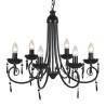 Elegant Black 6 Bulb Ceiling Lamp Chandelier | Hipomarket