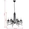 Elegant Black 6 Bulb Ceiling Lamp Chandelier | Hipomarket