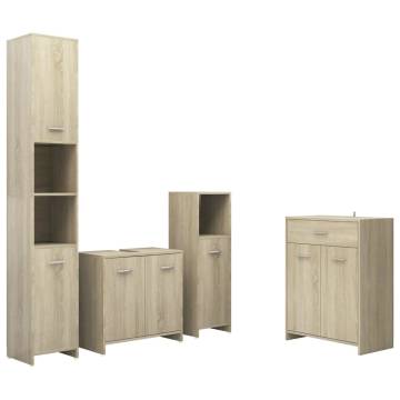 4 Piece Bathroom Furniture Set in Sonoma Oak - Stylish & Functional