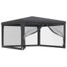 Party Tent with 4 Mesh Sidewalls - Anthracite 4x4 m HDPE