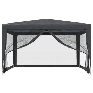 Party Tent with 4 Mesh Sidewalls - Anthracite 4x4 m HDPE