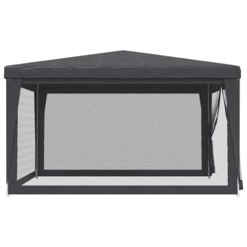 Party Tent with 4 Mesh Sidewalls - Anthracite 4x4 m HDPE
