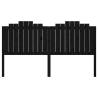 Bed Headboard Black - Solid Pine Wood 186x4x110 cm