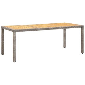 Grey Garden Table 190x90x75 cm - Stylish Outdoor Dining